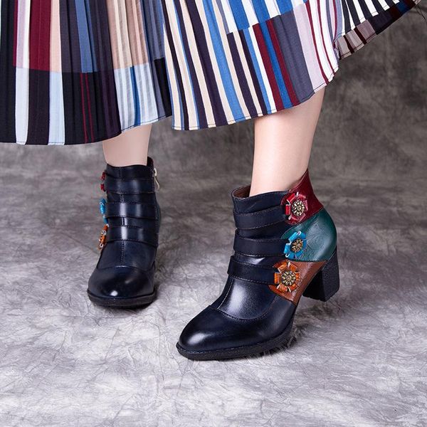 

boots women winter cheleas genuine leather ankle laces flat boot woman short black 2021 for shoes