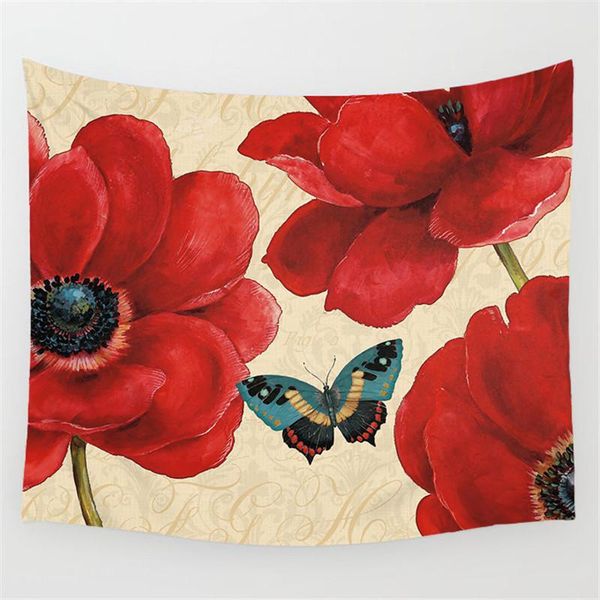 

polyester tapestry flower printing wall hanging tapestries mandala beach towel blanket home decor bohemian yoga picnic mat wmtgrl