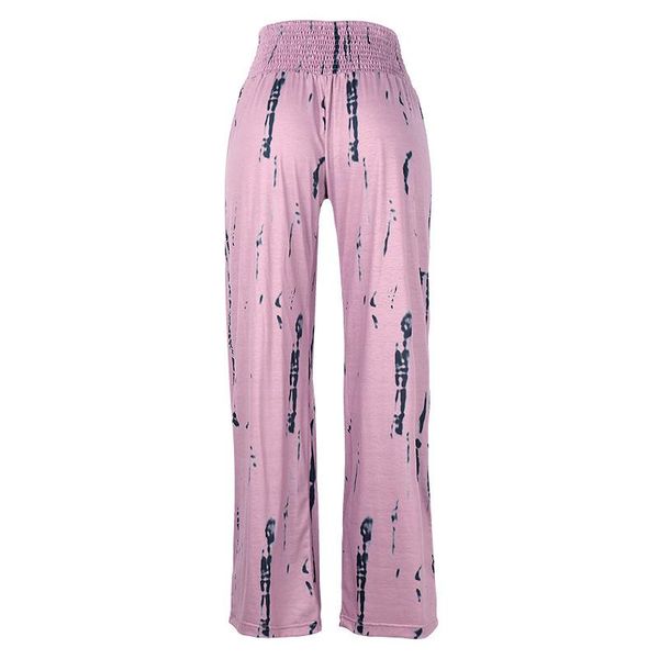

women's printed high waist wide leg pants casual summer pants purple brown trouser, Black;white