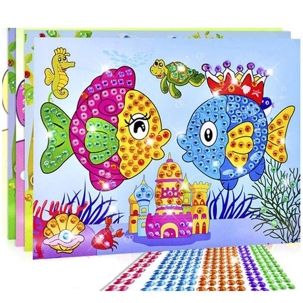 

diy алмазные наклейки ручной работы хрустальная паста живопись головоломки игрушки случайные цвета дети ребенка наклейки игрушка подарок wyq