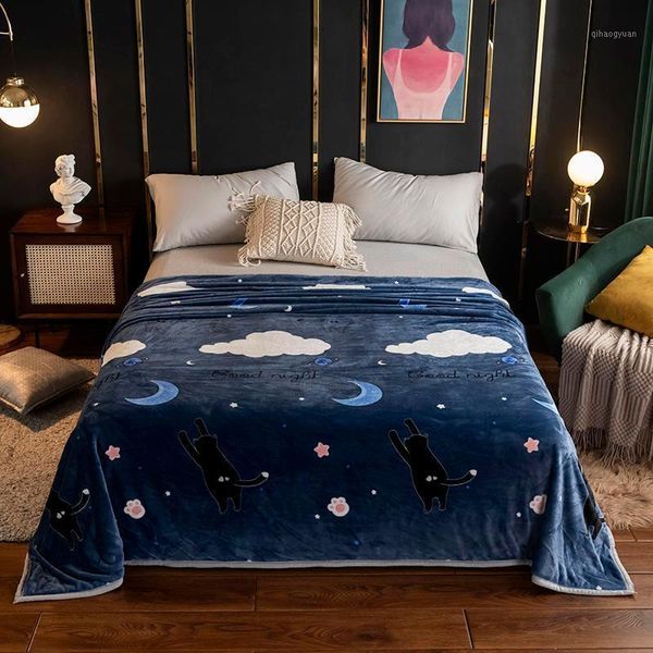 

flannel fabric 200x230cm warm bed blanket winter thick throw blanket for sofa1