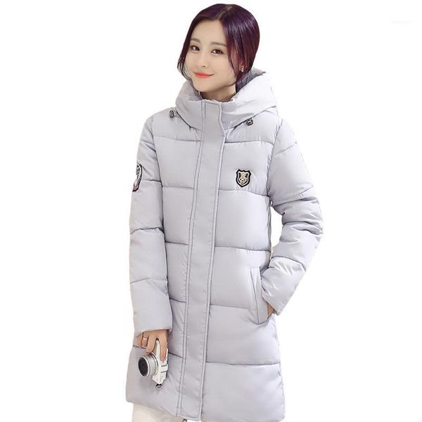 

2020 winter new korean version of cotton long section of large size women's slim padded jacket thick coat female cc0321, Black