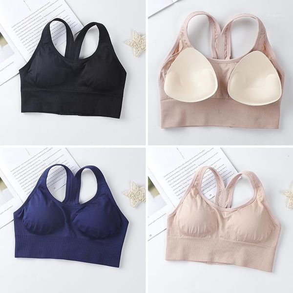 

adjustable sports gym jogging running sports bra yoga push up shockproof underwear seamless chest pad ess female bras1, White;black