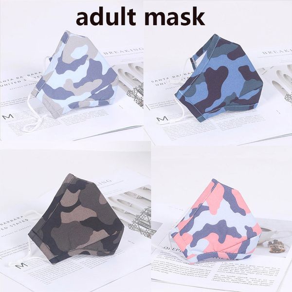 

designer face kid camouflage filter european factory and american fashion anti smog pm2.5 navy blue summer cotton mask cri2o