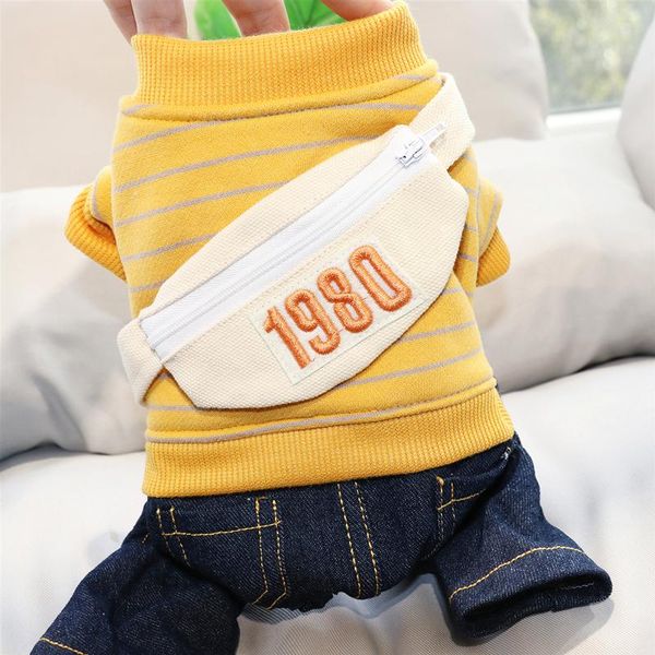 

winter dog clothes denim jumpsuit small dog clothing costume yorkshire pomeranian poodle bichon costume pet outfit warm coat