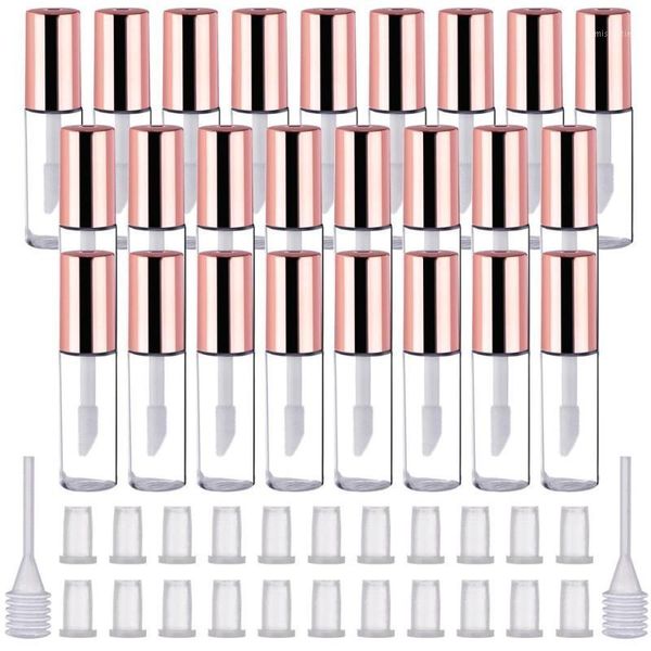 

storage bottles & jars 25 pcs 1.2 ml rose gold empty lip gloss tubes containers clear mini refillable for diy makeup lipgloss tube1