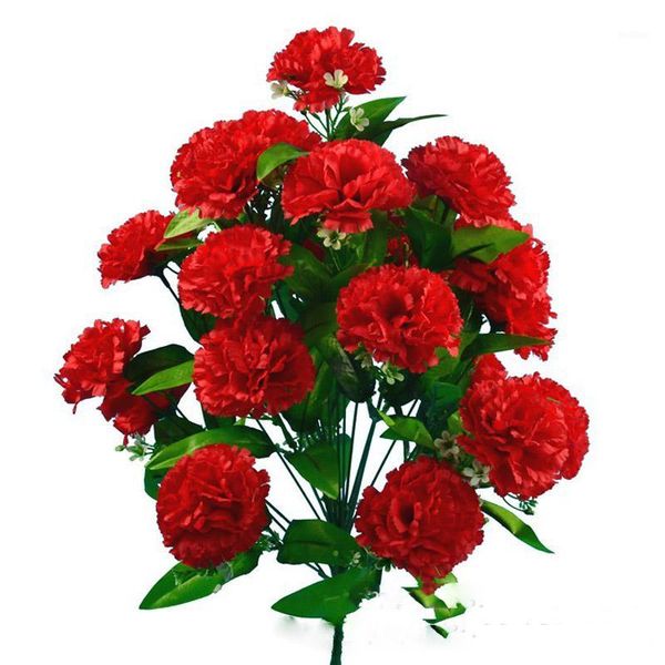 

selling 1pcs / simulation lilac carnation 5 layer 24 head simulation carnation silk flower bouquet1