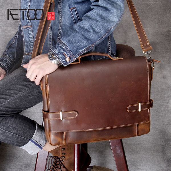 

hbp aetoo retro head cowhide lapbriefcase men's shoulder crossbody bag