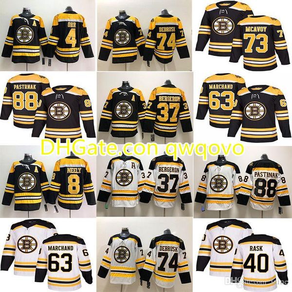 

boston bruins hockey jerseys 33 zdeno chara 8 cam neely 88 david pastrnak 63 brad marchand charlie mcavoy 74 jake debrusk 46 krejci, Black;red