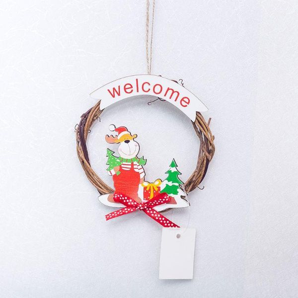 

christmas decorations rattan wreath craft pendant ring santa hangings decoration1