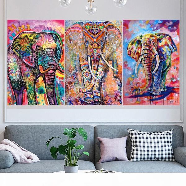 

3 pcs set colors elephant abstract diy diamond paintings full drill square round 5d diamond painting mosaic needlework paintings