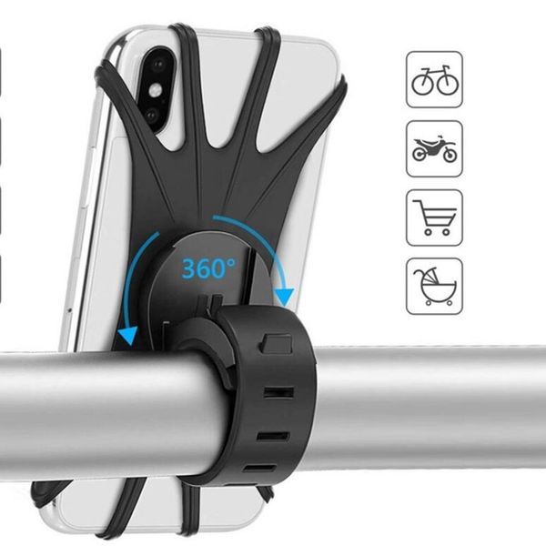 

handle, flexible silicone mobile phone bracket, motorcycle and bicycle bracket