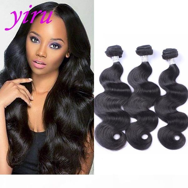 

brazilian wholesale 9a natural color human hair 8-30inch body wave hair extensions weaves body wave 3 bundles hair products, Black