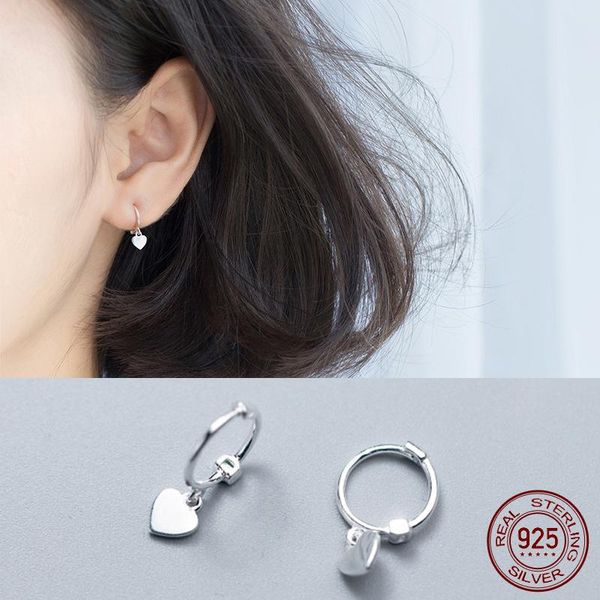 

la monada heart hoop earrings for women silver 925 minimalist fine women earrings jewelry hoop 925 sterling silver, Golden;silver
