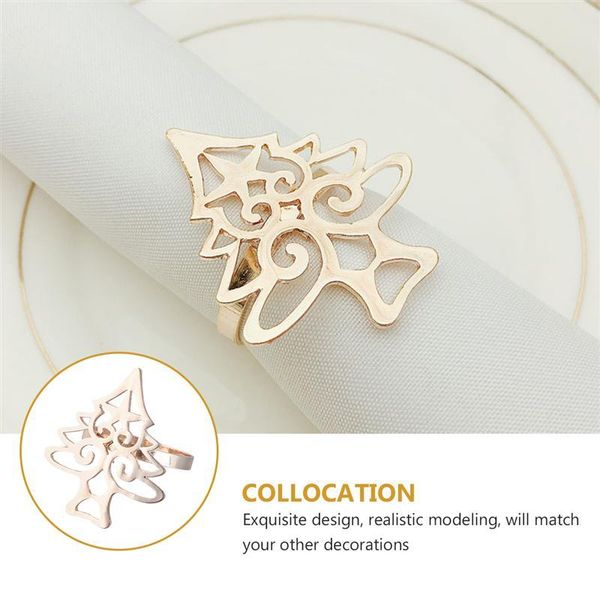 

napkin rings 4pcs buckles christmas tree shape alloy ring holders for dinner wedding party table decoration