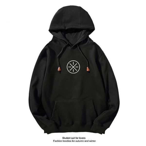 

men's wade autumn long-sleeved hooded loose sports hoodies, Black