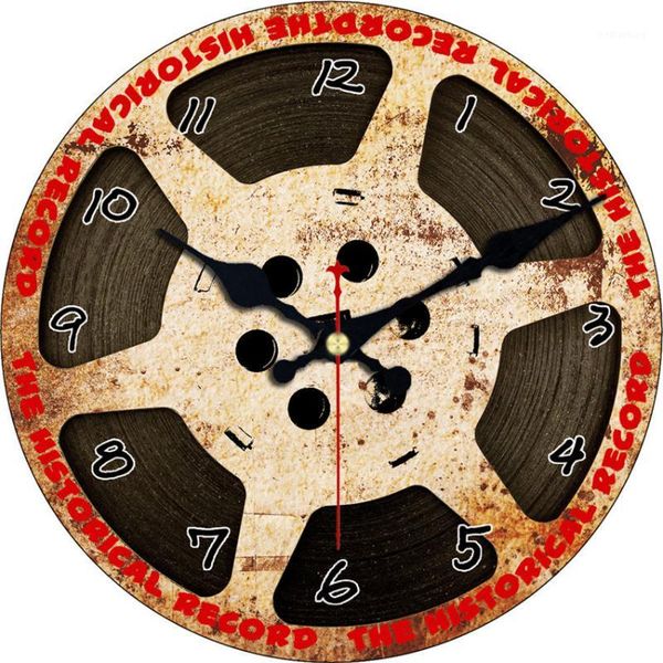

wall clocks rihe 6-16 inch wheel shield wooden cardboard clock,silent & non-ticking feature,antique style for kitchen office home1
