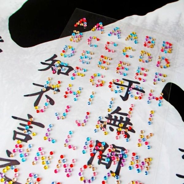 

2sheet mix color crystal alphabet letter number sticker scrapbook self adhesive rhinestone paper craft p wedding gifts diy