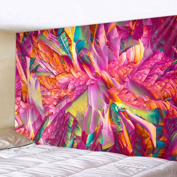 

red psychedelic bohemian mandala printed polyester tapestry wall hanging for decorate home living room bedroom office 6 sizes