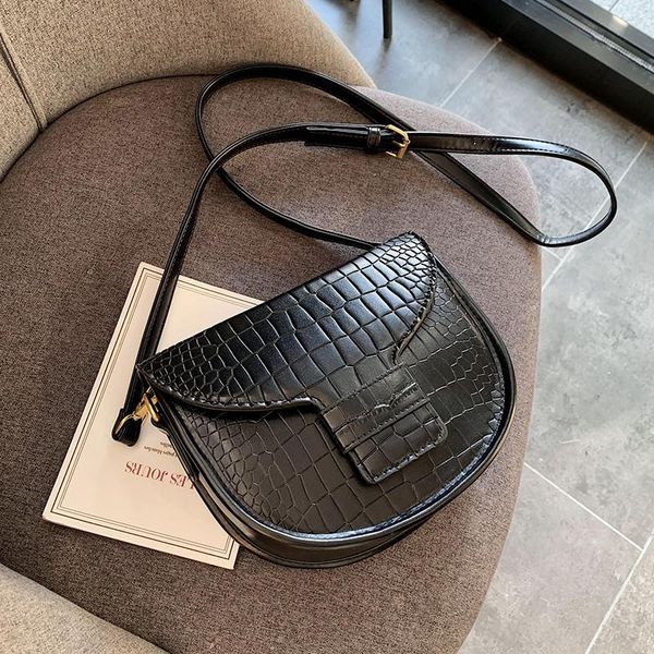 

shoulder bags vreyme luxury fashion women crossbody pack crocodile pattern small saddle pu leather bag female purse