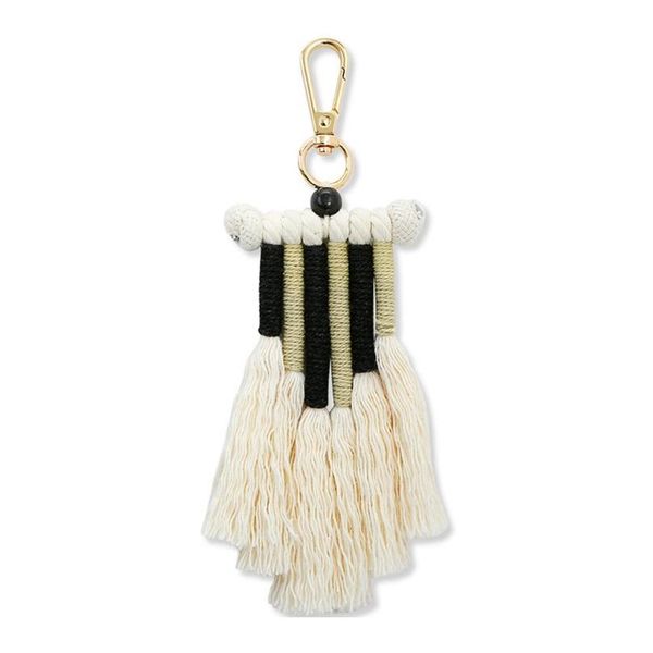 

weaving rainbow keychains for women boho handmade key holder keyring macrame bag charm accessories car hanging jllqtl