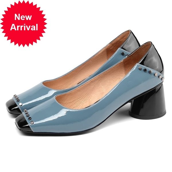 

2021 size 34-41 genuine leather party women's heels high spring shoes ladies b2k2, Black