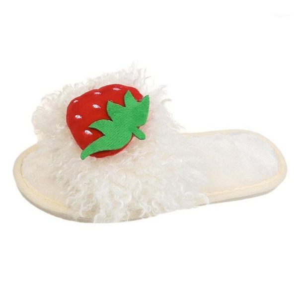 

slippers women's fuzzy faux fur flat spa slide open toe fruit house shoes sandals non-slip indoor outdoor lady1, Black