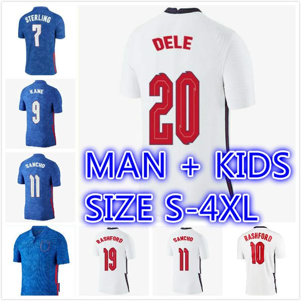 

men + kids kits sancho rashford soccer jersey e 2020 2021 sterling dele kane ngland 20 21 football shirts kit jerseys sets uniform, Black;yellow