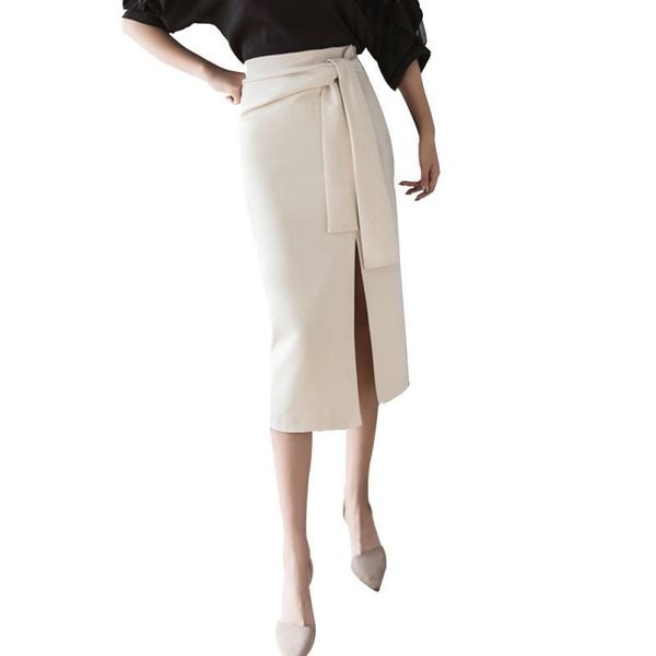 

skirts spring and summer fashion versatile strap mid-length skirt slim one-step hip, Black