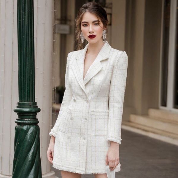 

2021 the new white straddle long sleeve female autumn party dress o5v4, Black;gray