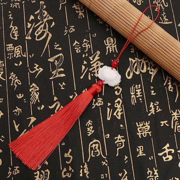 

10pcs lot 12cm white jade lotus flower tassel silk fringe sewing tassel trim decorative key tassels for curtain home decoration h jllriw