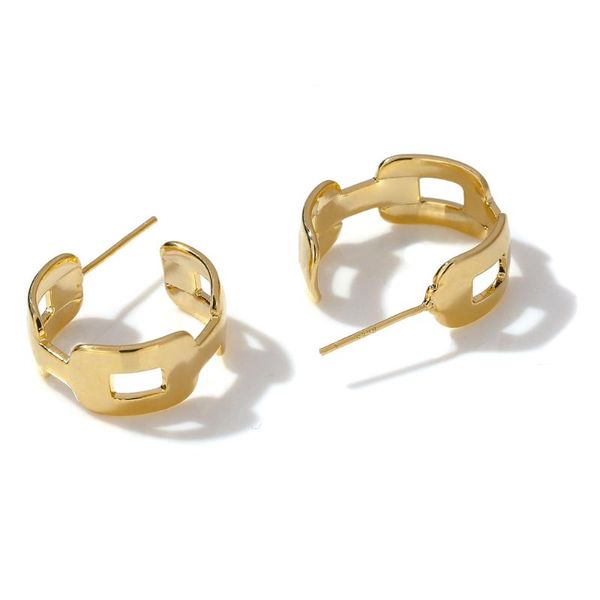 

stud yhpup minimalist geometric earrings brand statement golden fashion metal jewelry for women pendientes mujer 2021, Golden;silver