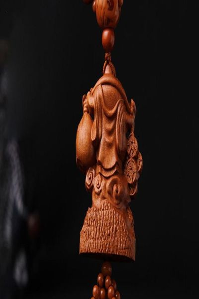 

car accessories wooden car decorated high grade peach wood fu shuang to belly buddha boutique key chain car pendant sqctgh pingtoy