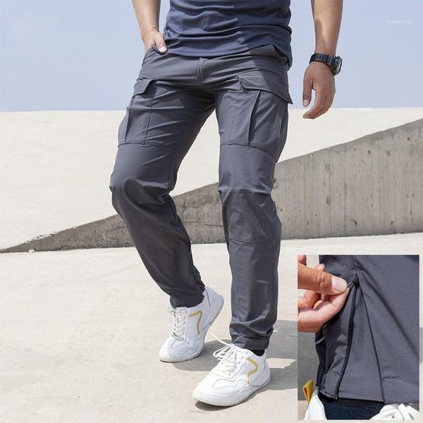 

outdoor pants summer thin quick dry stretch tactical camouflage slim overalls beam leg trousers army fan cargo pants1, Black;green