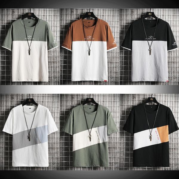 

2021 men's t-shirts short sleeve tshirts summer hip hop casual cotton tees streetwear printed arrive fashion 7e9p, White;black