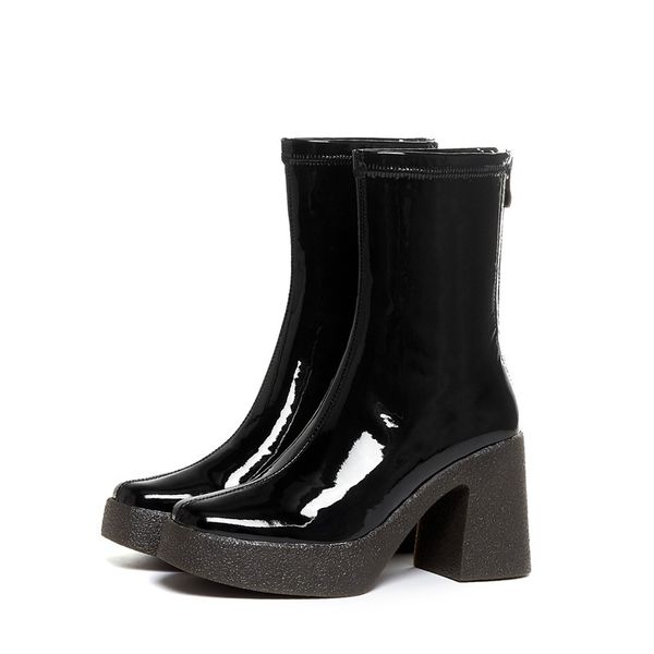 

2021 fashion soft quality leather black zippet high women boots party shoes cyhl