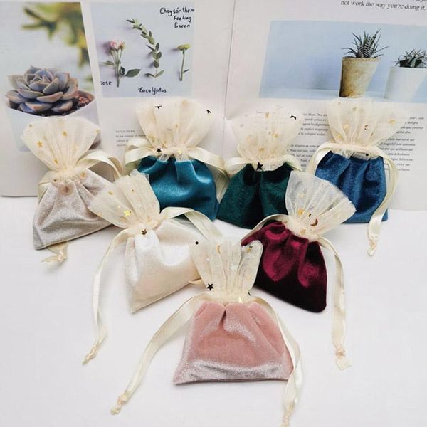 

120pcs fashion velvet bag drawstring jewelry cosmetic packing pouch wedding valentines party gift bag 10x12.5cm