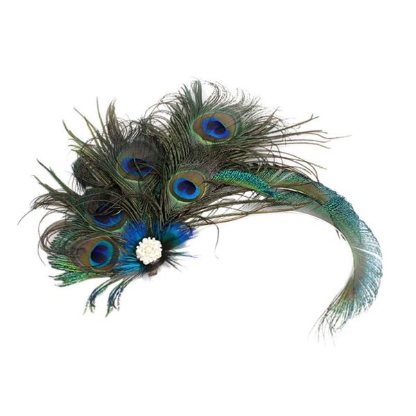 

hair clips retro vintage feather pins woman decoration accessories hairpin (green)