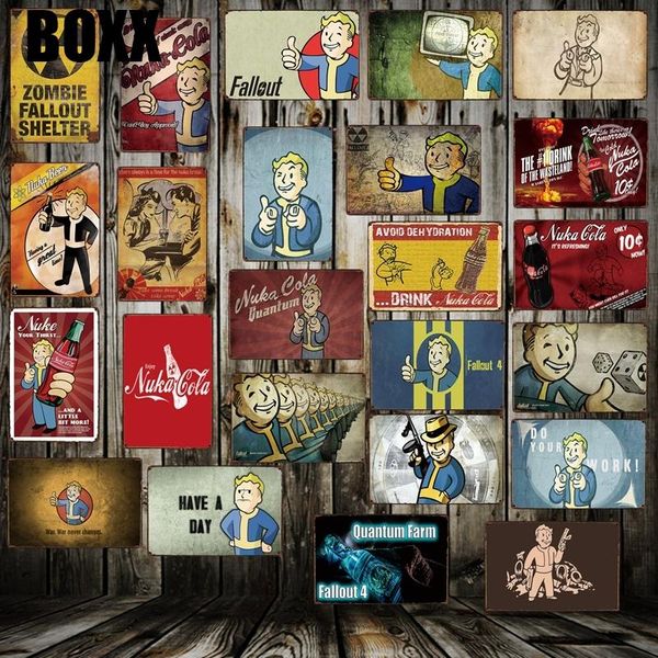 

игра fallout 4 vault boy game nuke cola tin signs настенные плакат плакат декор для интернет-кафе в номере железная живопись