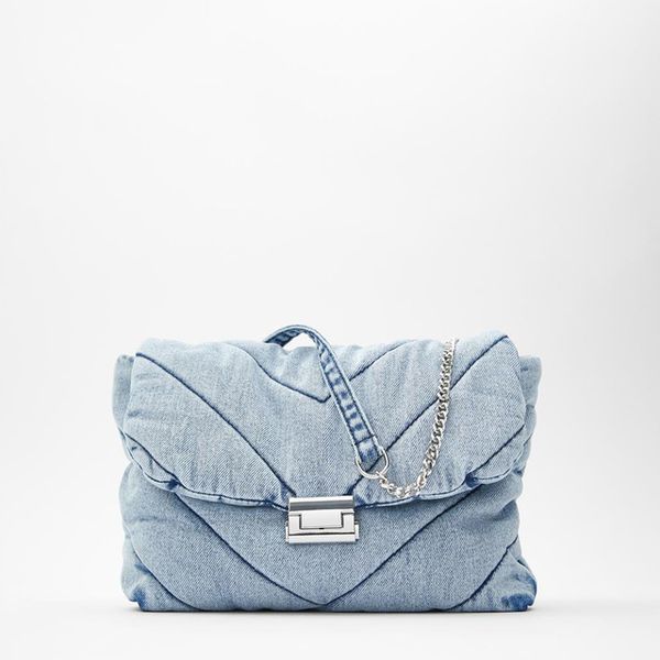

Vintage Blue Denim Women Shoulder Bags Designer Jeans Handbags Luxury Chains Crossbody Bag Over Large CapacityTotes Female Purse