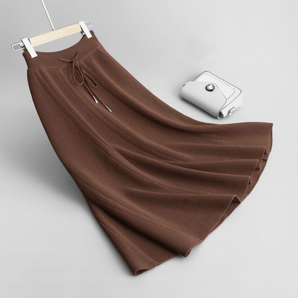

new 2021 female to-line case long-shirt rentals-up fall out middle length midi skirt y330 women's umbrella 046l 8yhk, Black