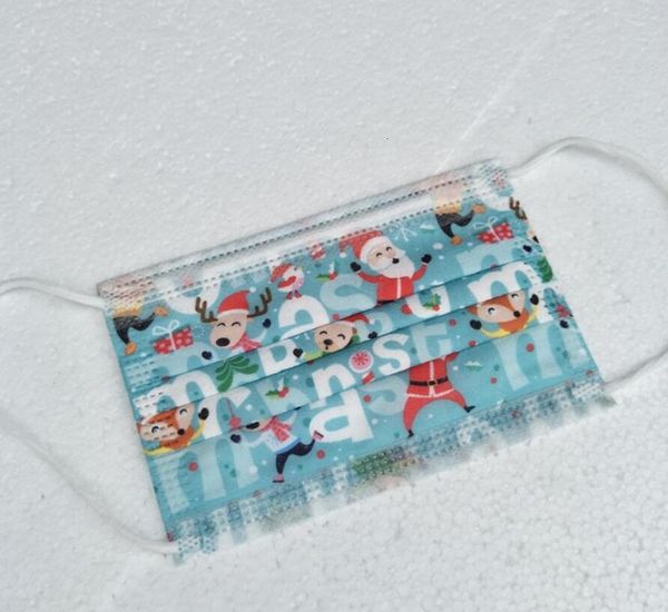 

face elastic christmas kids mask with respirator disposable ear loop 3 ply breathable for blocking dust air ju0343