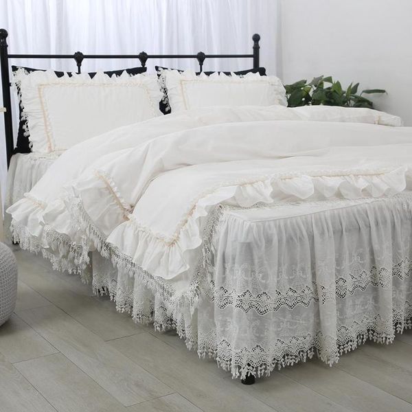 

bedding sets super luxury lace set princess for  bed linen ruffle decorative duvet cover skirt sheet