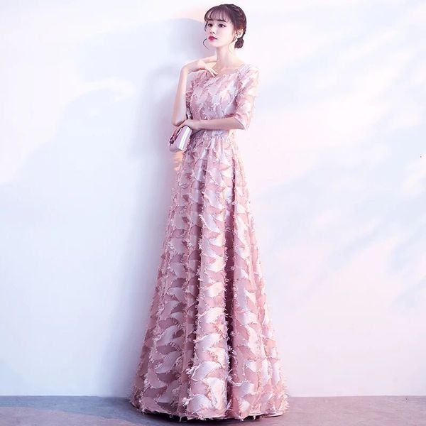 

2021 new robe soiree rosa half neck night to women's ground dressed party clothes q5bd evening, Black;red