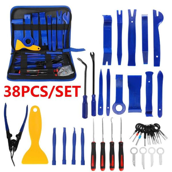 

38pcs car disassembly tools dvd stereo refit kit interior trim panel dashboard installation removal repair tools red/bule