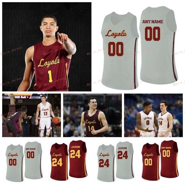 

stitched custom 12 christian negron 12 marquise kennedy 13 clayton custer loyola chicago ramblers college men women youth jersey, Black