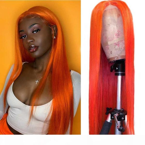 

180 density t part 613 blonde hd transparent lace front wig straight human hair wigs colored remy brazilian hair straight wig, Black;brown