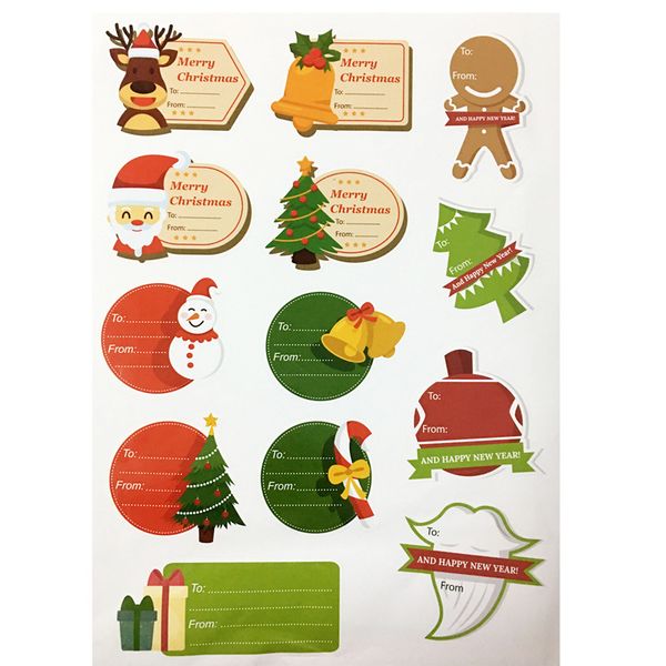 Christmas Message Sticker Christmas DIY Gift Box Christmas Decorations Sticker Xmas Party