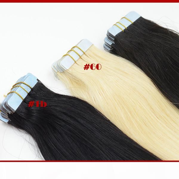 

straight tape hair extensions remy human hair extension 100g pack, Black
