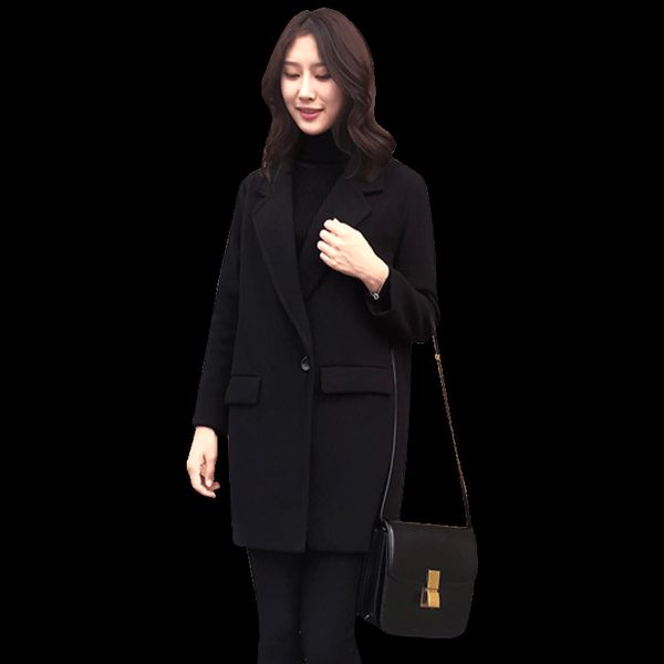 

mhepburn tweed women's fashion new style korean black short suit collar coat